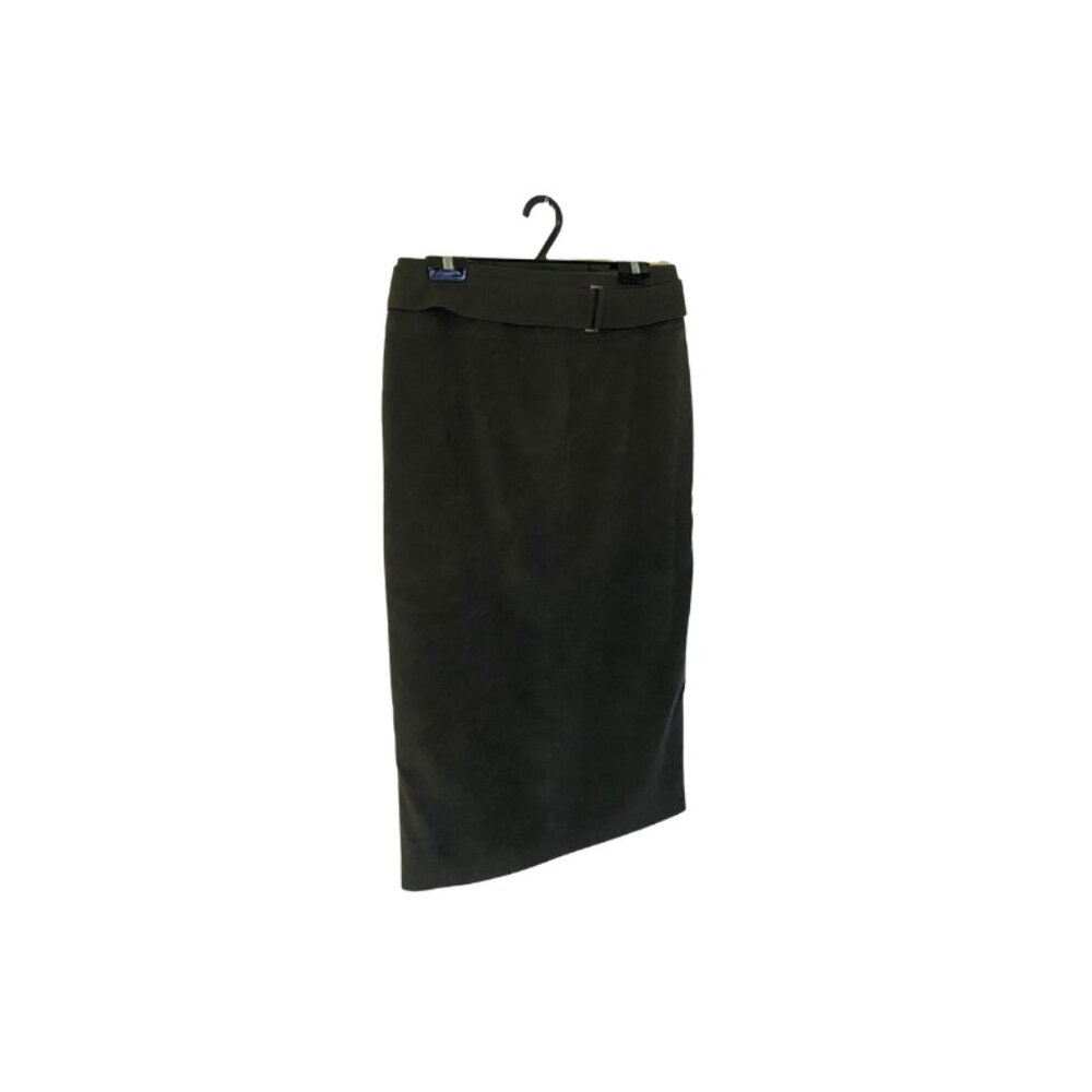 Sport Collection Gray Faux Suede Midi Skirt